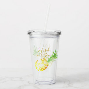 Mit Ananas der Liebe infundiert, anpassbar Acryltrinkbecher