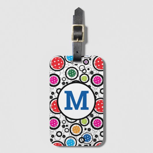 Mit anfänglichem Muster mit Pickleballs Gepäckanhä Gepäckanhänger (Vorderseite Vertikal)