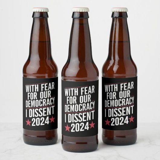 Mit Angst vor unserer Demokratie habe ich 2024 gek Bierflaschenetikett (Flaschen)