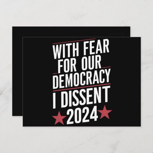 Mit Angst vor unserer Demokratie habe ich 2024 gek Postkarte (Vorne/Hinten)