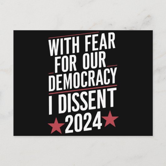 Mit Angst vor unserer Demokratie habe ich 2024 gek Postkarte (Vorderseite)
