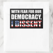 Mit Angst vor unserer Demokratie verweigere ich mi Rechteckiger Aufkleber (Tasche)