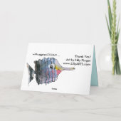 Mit appreciOCEAN blauer Cartoon danke Karte (Rückseite)
