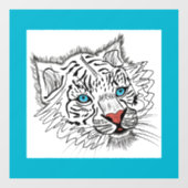 Mit Augen Babytiger Fensteraufkleber (Blatt)
