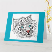 Mit Augen Babytiger Karte (Gelbe Blume)