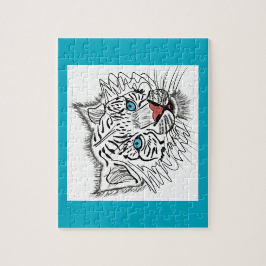 Mit Augen Babytiger Puzzle (Vertikal)