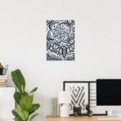 Mit Augen Blume Mandala Poster. Poster (Heimbüro)