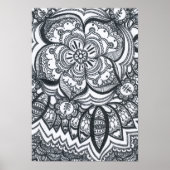 Mit Augen Blume Mandala Poster. Poster (Vorne)