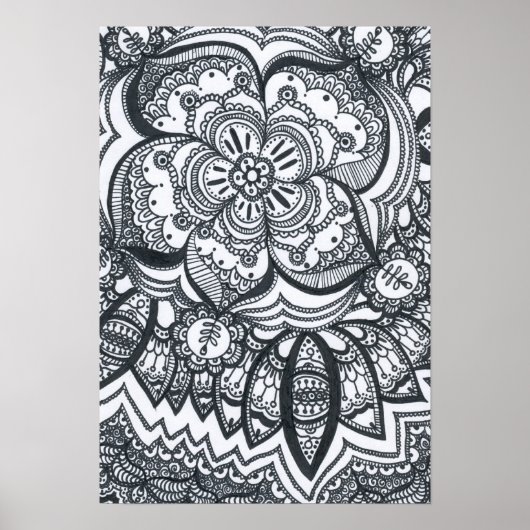 Mit Augen Blume Mandala Poster. Poster (Vorne)