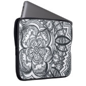 Mit Augen Blumemandala-Laptop-Hülse Laptopschutzhülle (Vorne Rechts)