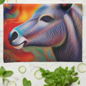 Mit Augen Esel Blau *personalisieren* Geschirrtuch (Gefaltet)