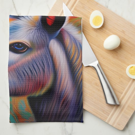 Mit Augen Esel Blau *personalisieren* Geschirrtuch (Viertel Falte)