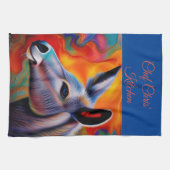 Mit Augen Esel Blau *personalisieren* Geschirrtuch (Horizontal)