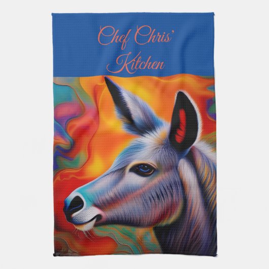 Mit Augen Esel Blau *personalisieren* Geschirrtuch (Vertikal)