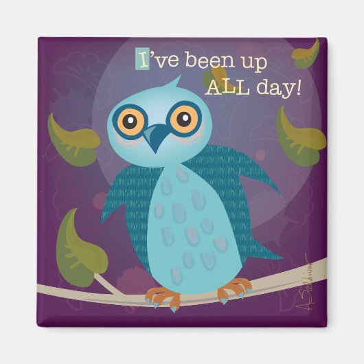 Mit Augen Eule im Mondlicht-Magnet Magnet (Vorne)