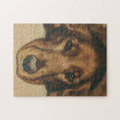 Mit Augen goldener irischer Hund Browns Puzzle (Horizontal)