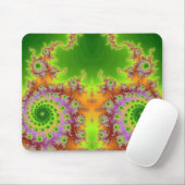 Mit Augen grünes Fraktal Mousepad (Mit Mouse)