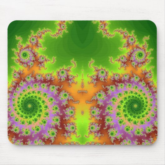 Mit Augen grünes Fraktal Mousepad (Vorne)
