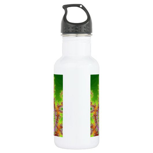 Mit Augen grünes Fraktal Trinkflasche (Rückseite)