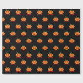 Mit Augen Happy Halloween Pumpkin Wrapping Paper Geschenkpapier (Flach)