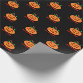 Mit Augen Happy Halloween Pumpkin Wrapping Paper Geschenkpapier (Ecke)