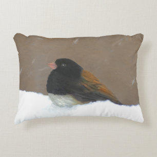 Mit Augen Junco-Malerei - Original Bird Art Dekokissen