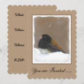 Mit Augen Junco-Malerei - Original Bird Art Einladung (Vorne/Hinten)