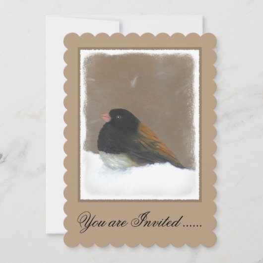 Mit Augen Junco-Malerei - Original Bird Art Einladung (Vorderseite)
