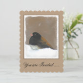 Mit Augen Junco-Malerei - Original Bird Art Einladung (Stehend Vorderseite)