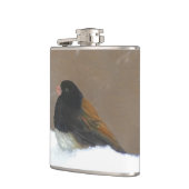 Mit Augen Junco-Malerei - Original Bird Art Flachmann (Links)