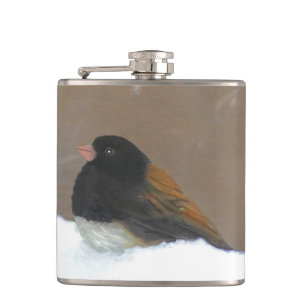 Mit Augen Junco-Malerei - Original Bird Art Flachmann