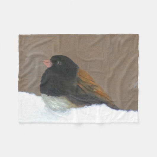 Mit Augen Junco-Malerei - Original Bird Art Fleecedecke (Vorderseite (Horizontal))