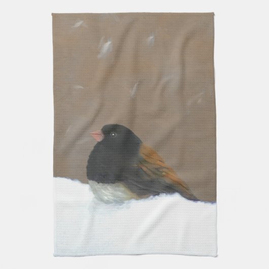 Mit Augen Junco-Malerei - Original Bird Art Geschirrtuch (Vertikal)
