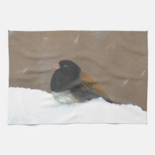 Mit Augen Junco-Malerei - Original Bird Art Geschirrtuch
