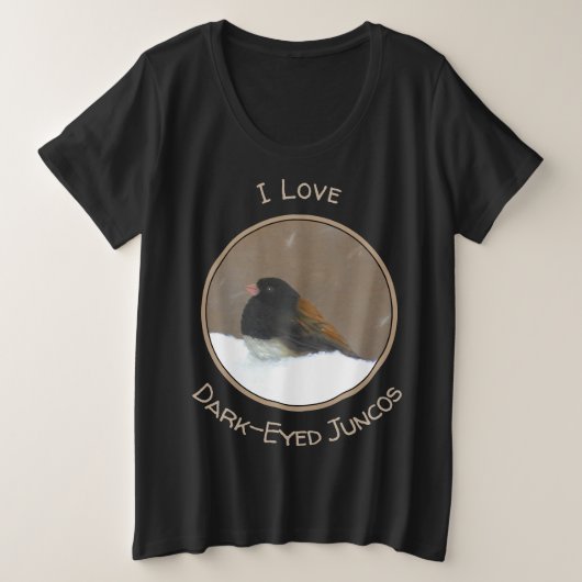 Mit Augen Junco-Malerei - Original Bird Art Große Größe T-Shirt (Design vorne)