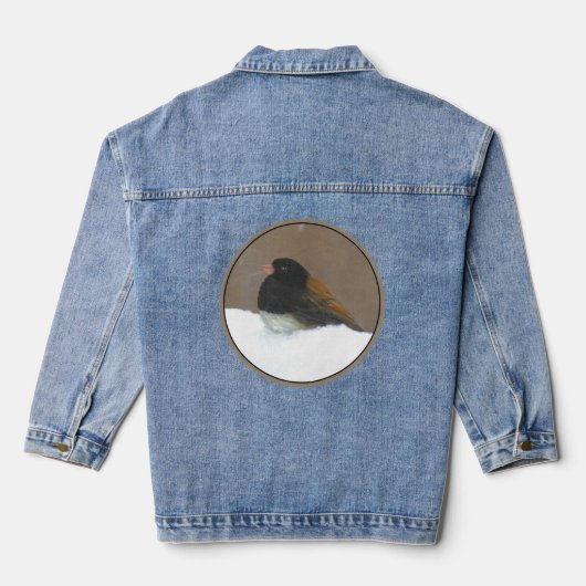 Mit Augen Junco-Malerei - Original Bird Art Jeansjacke (Rückseite)