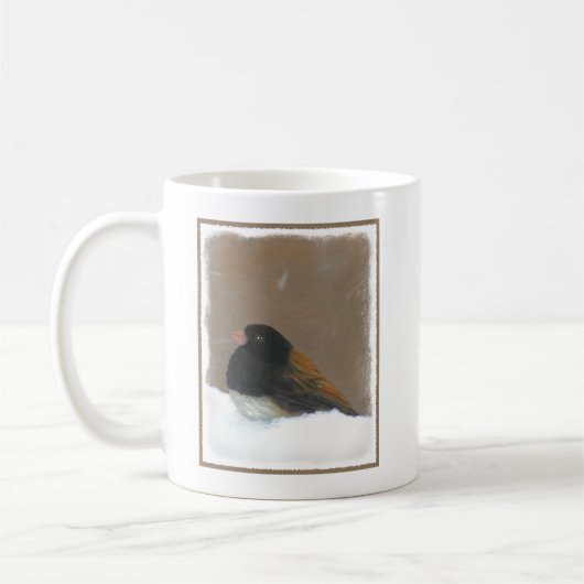 Mit Augen Junco-Malerei - Original Bird Art Kaffeetasse (Links)
