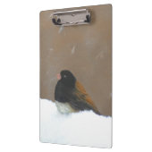 Mit Augen Junco-Malerei - Original Bird Art Klemmbrett (Links)