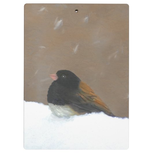 Mit Augen Junco-Malerei - Original Bird Art Klemmbrett (Rückseite)