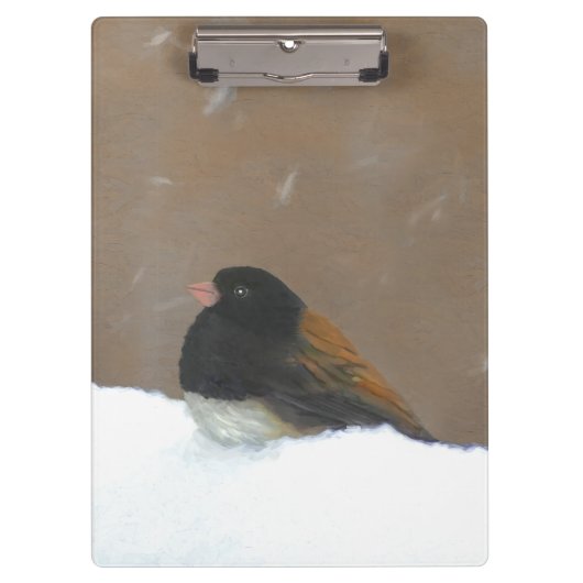 Mit Augen Junco-Malerei - Original Bird Art Klemmbrett (Vorderseite)