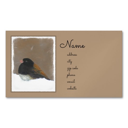 Mit Augen Junco-Malerei - Original Bird Art Magnetische Visitenkarte (Vorderseite)