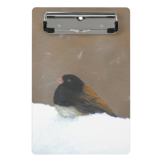 Mit Augen Junco-Malerei - Original Bird Art Mini Klemmbrett (Vorderseite)