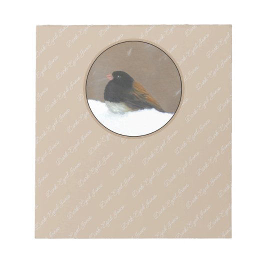 Mit Augen Junco-Malerei - Original Bird Art Notizblock (Vorderseite)