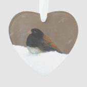 Mit Augen Junco-Malerei - Original Bird Art Ornament (Rückseite)