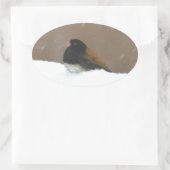 Mit Augen Junco-Malerei - Original Bird Art Ovaler Aufkleber (Tasche)