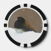 Mit Augen Junco-Malerei - Original Bird Art Pokerchips (Vorderseite)