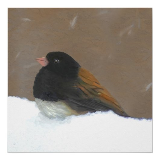 Mit Augen Junco-Malerei - Original Bird Art Poster (Vorderseite)