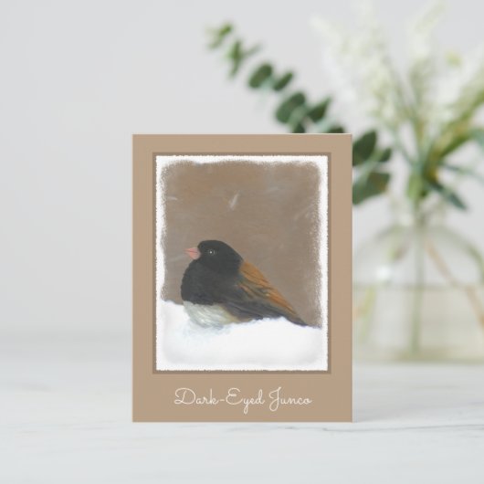 Mit Augen Junco-Malerei - Original Bird Art Postkarte (Stehend Vorderseite)