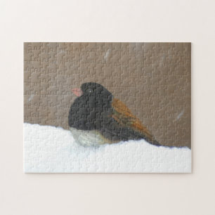 Mit Augen Junco-Malerei - Original Bird Art Puzzle