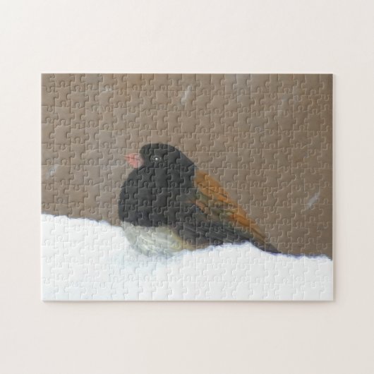 Mit Augen Junco-Malerei - Original Bird Art Puzzle (Horizontal)